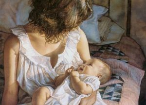 Женщина с ребенком, мама