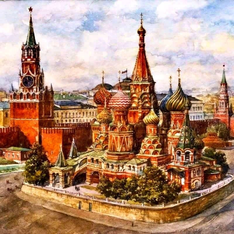 Фото московского кремля рисунок