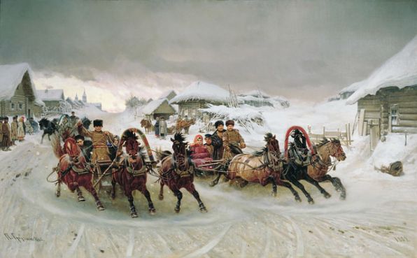 Масленица. Художник П.Н.Грузинский, 1889 