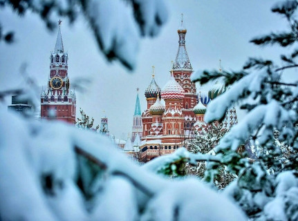 Москва, Кремль, Зима, снег