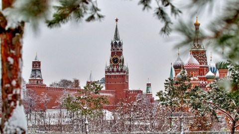 Москва, Кремль, Зима, снег