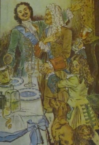 Петр первый и Меньшиков пир