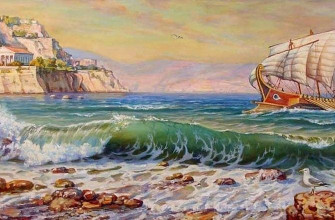 рисунок, море, Греция, морской пейзаж