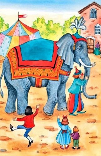 слон и цирк на улице