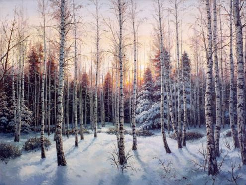 зима, зимний лес, деревья в снегу