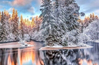 Зима, пейзаж, природа, красивая