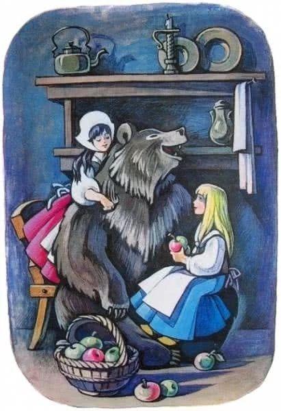 Иллюстрации к сказке Белоснежка и Краснозорька