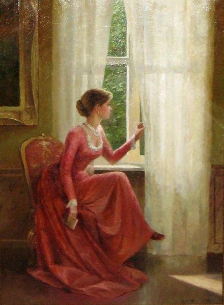 женщина в окне
