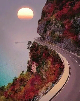 Дорога вдоль озера Тун, Швейцария