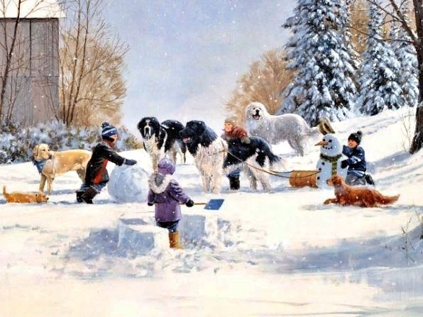 Детские зимние забавы, игры детей зимой