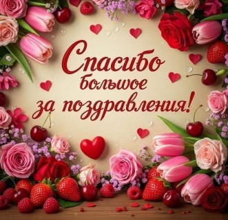 спасибо за поздравление