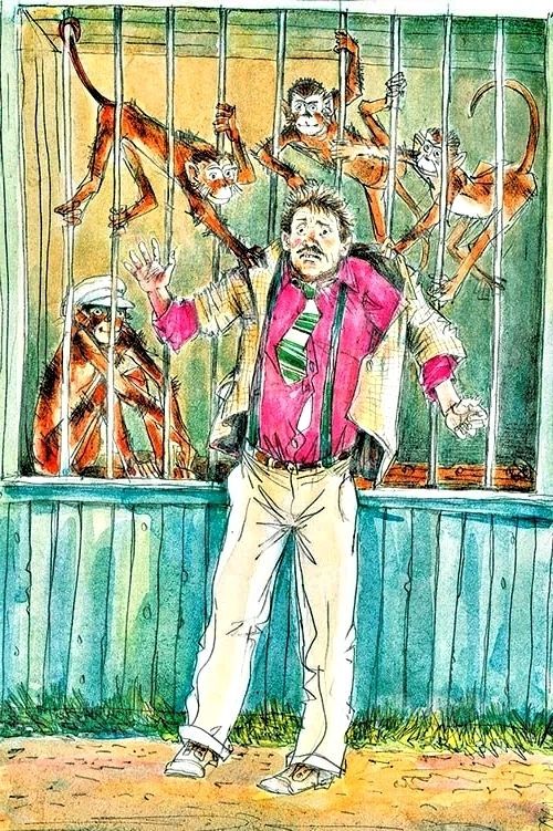Иллюстрация к рассказу Зощенко Умные обезьянки