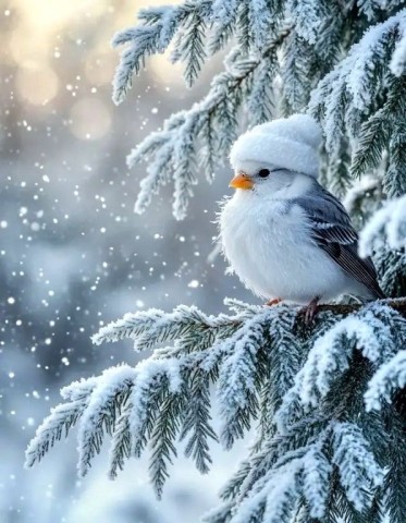 зима снегирь снег