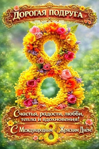 8 марта подруге