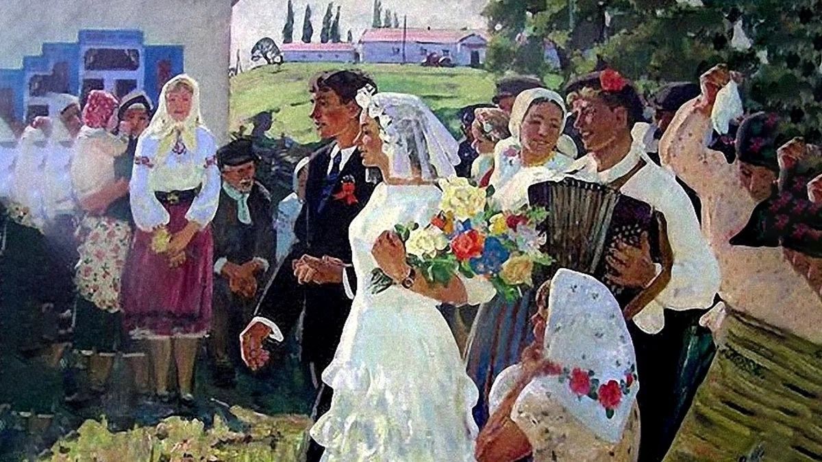 картина свадьба в деревне