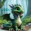 зеленый деревянный дракон
