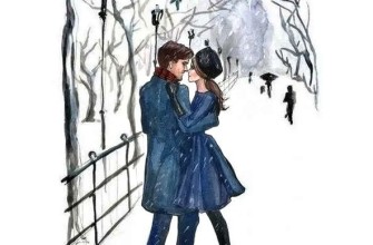 девушка, парень, пара, зима