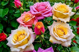 красивые розы разноцветные, цветы