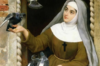 картина монахиня с голубями