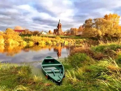 лето, август, река, Храм