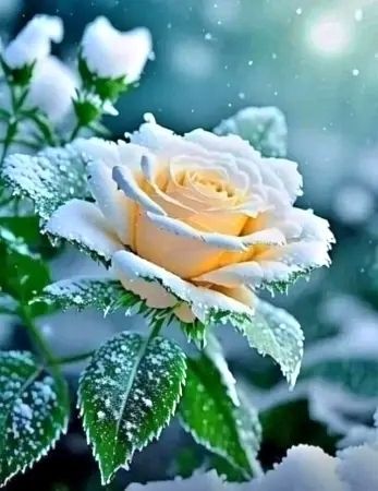 роза, снег