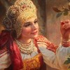русская красавица, кокошник