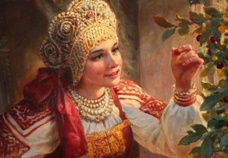 русская красавица, кокошник